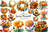 Spring Marigold Clipart Bundle