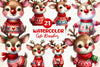 Cute Reindeer Christmas Clipart Bundle