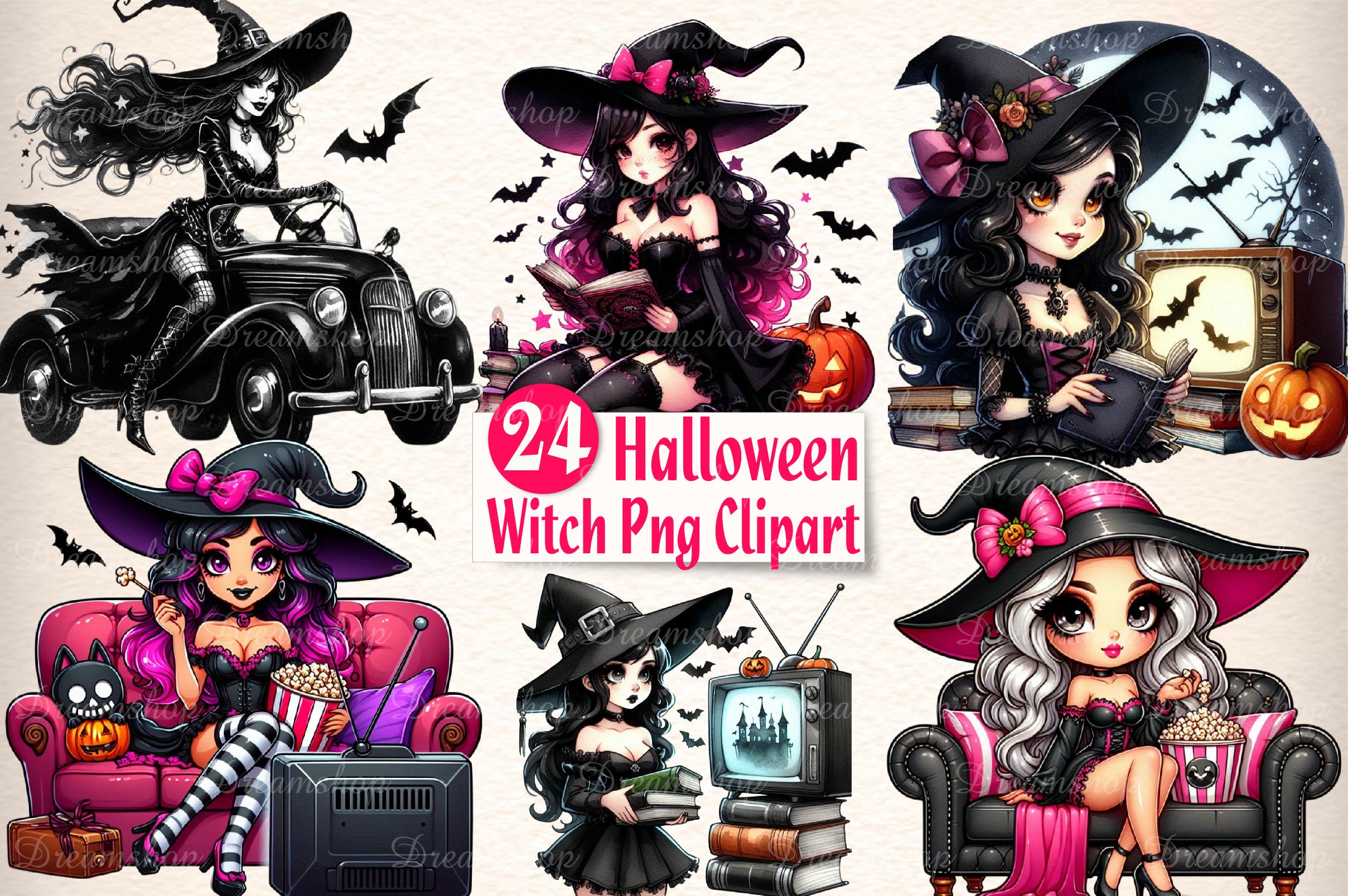 Halloween Witch Clipart Bundle 1