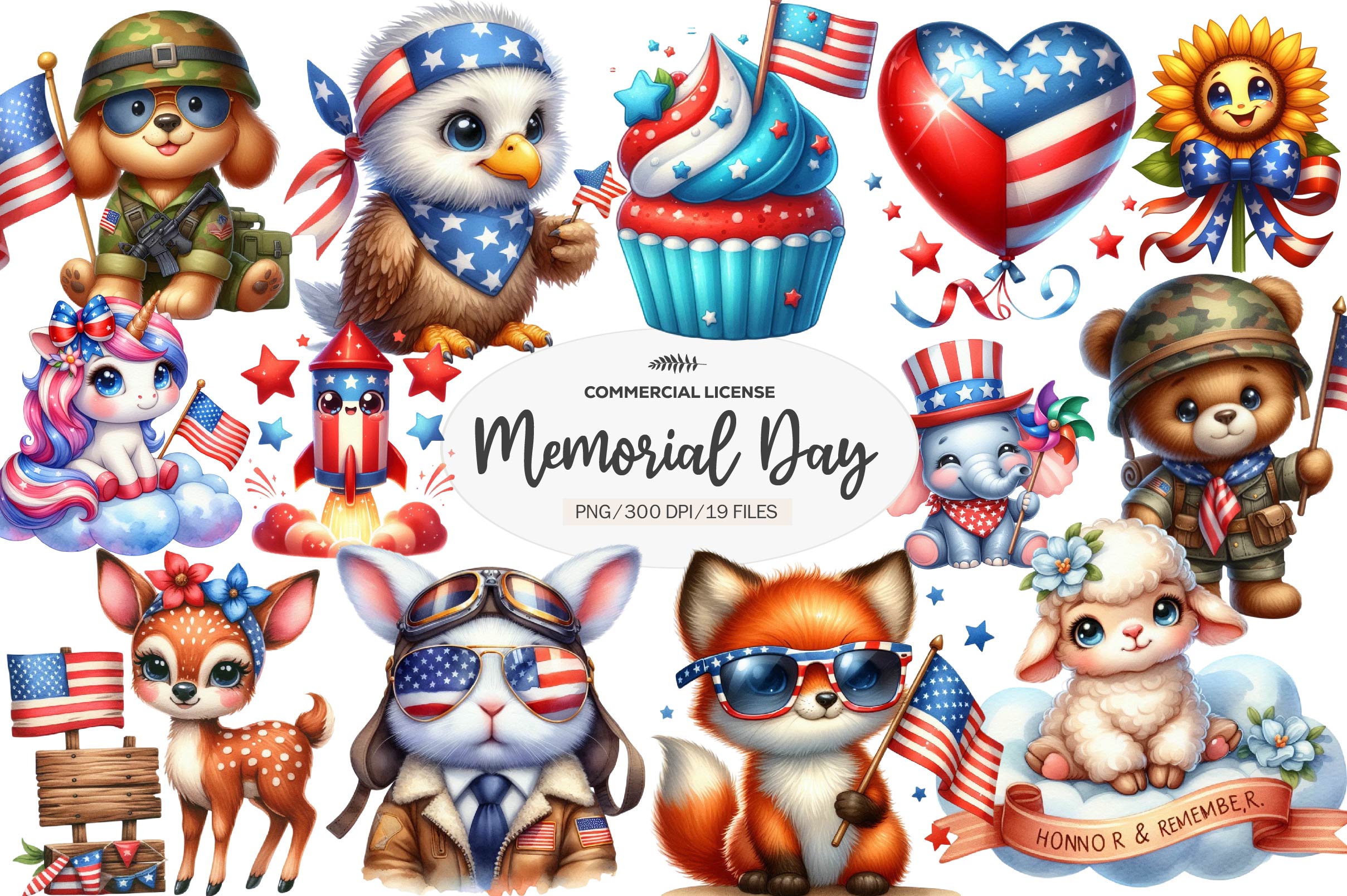 Memorial Day Clipart Bundle