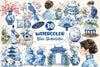 Blue Chinoiserie Spring Clipart Bundle 2
