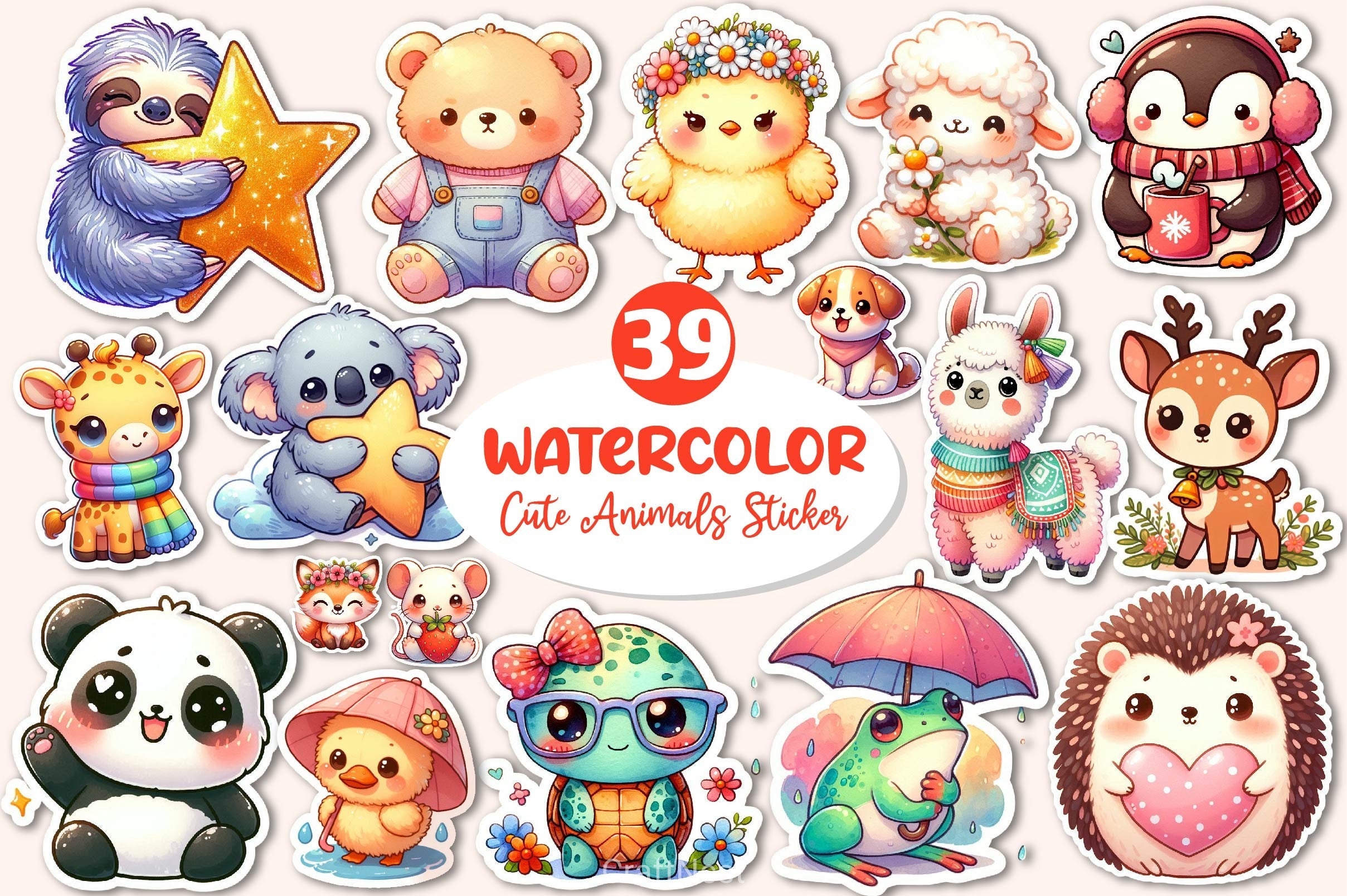 Cute Animals Clipart Bundle 7