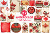 Red Vintage Fall Ephemera Clipart Bundle