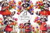 Spring Raccoon Clipart Bundle