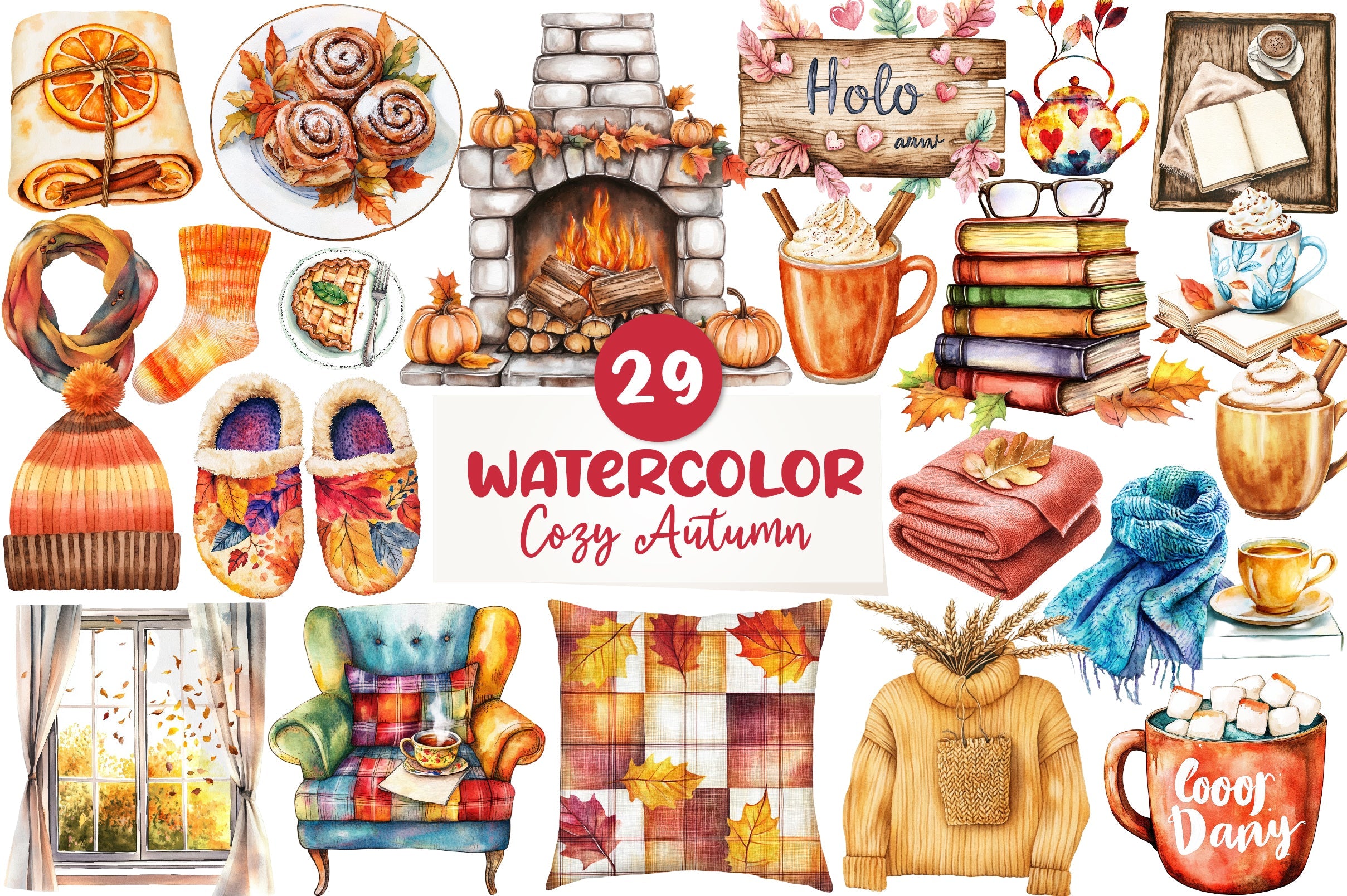 Cozy Autumn Clipart Bundle 2