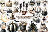 Beige & Black Halloween Clipart Bundle