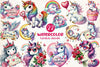 Cute Valentines Day Unicorn Clipart Bundle