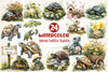 Spring Turtles Garden Clipart Bundle