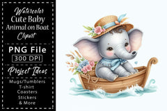 Cute Baby Animals Boat Clipart Bundle 12 - CraftNest - Digital Crafting and Art