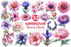 Lavender Pink Flowers Clipart Bundle