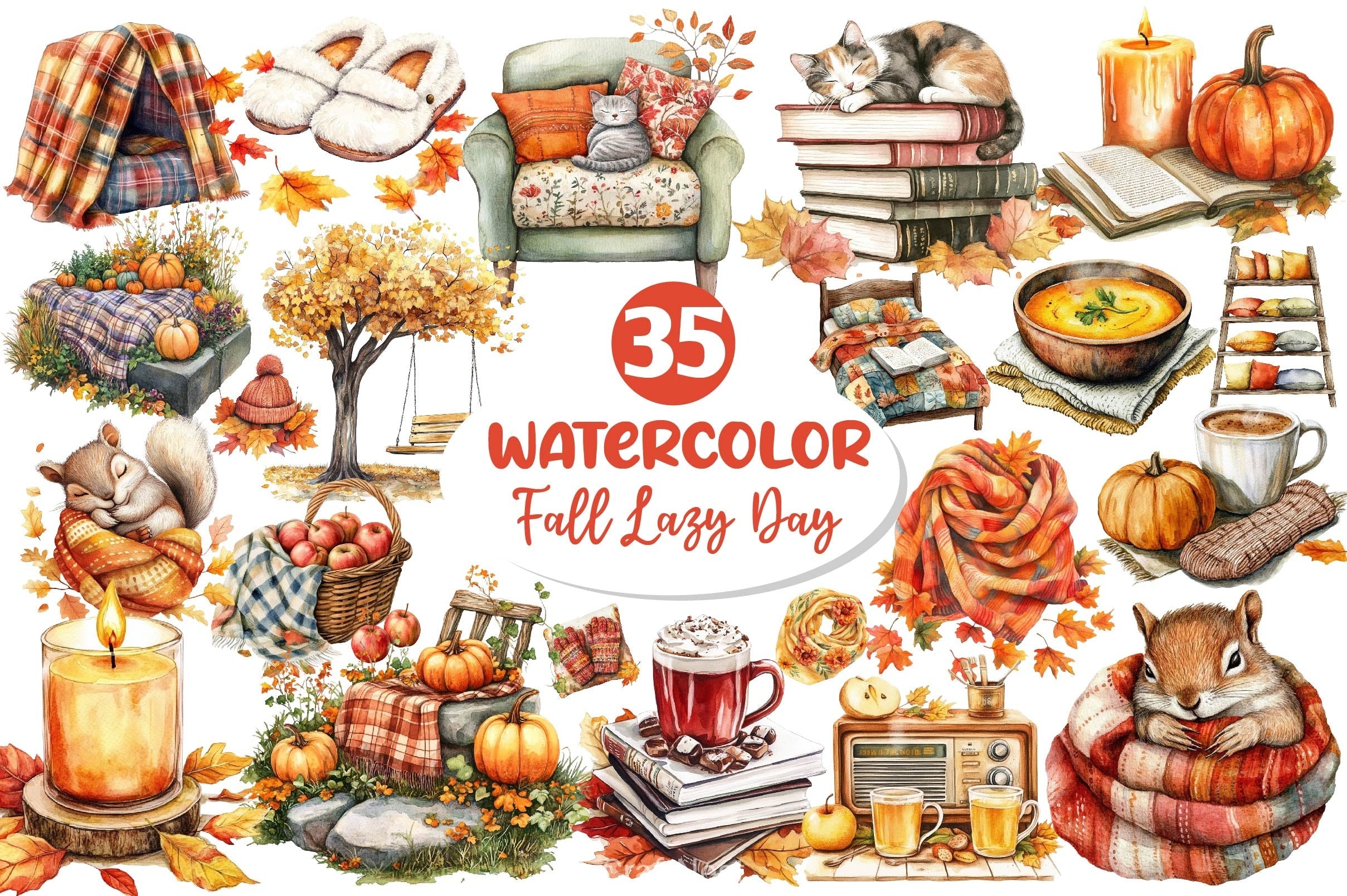 Fall Lazy Day Clipart Bundle 4