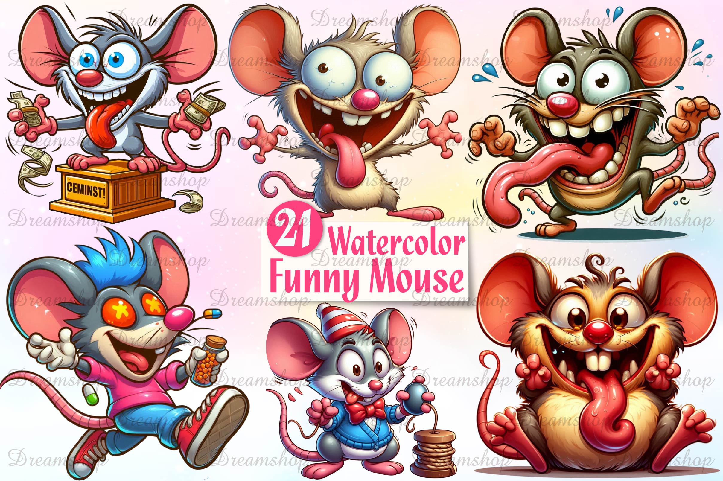 Mouse Funny Mouse Clipart Bundle