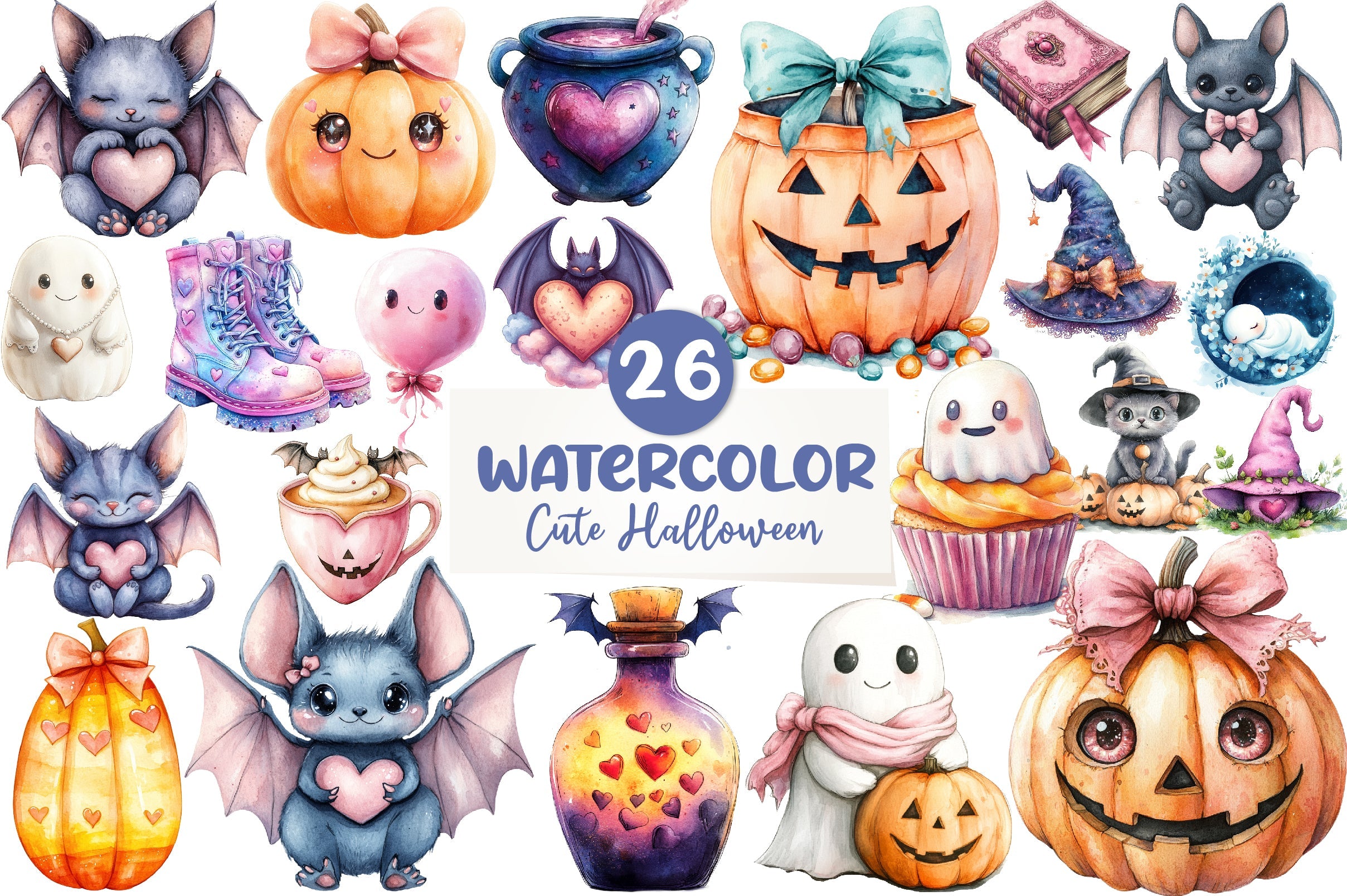 Cute Coquette Halloween Clipart Bundle