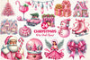 Retro Pink Christmas Clipart Bundle