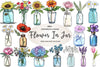 Flower In Jar Clipart Bundle