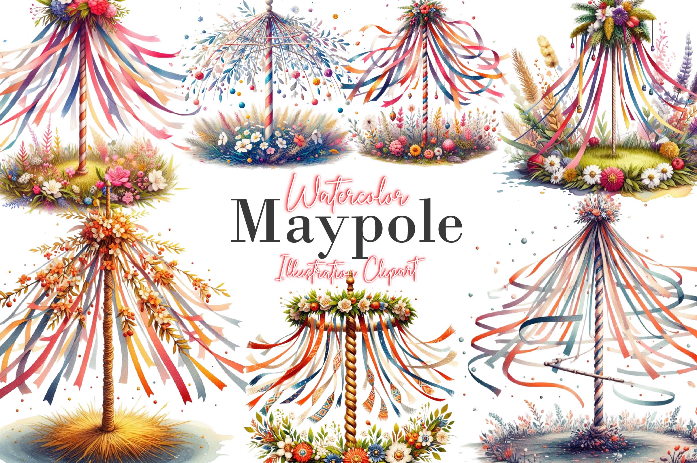 Maypole Clipart Bundle