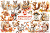 Fall Squirrels Garden Clipart Bundle 2