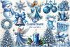 Blue And Silver Christmas Clipart Bundle