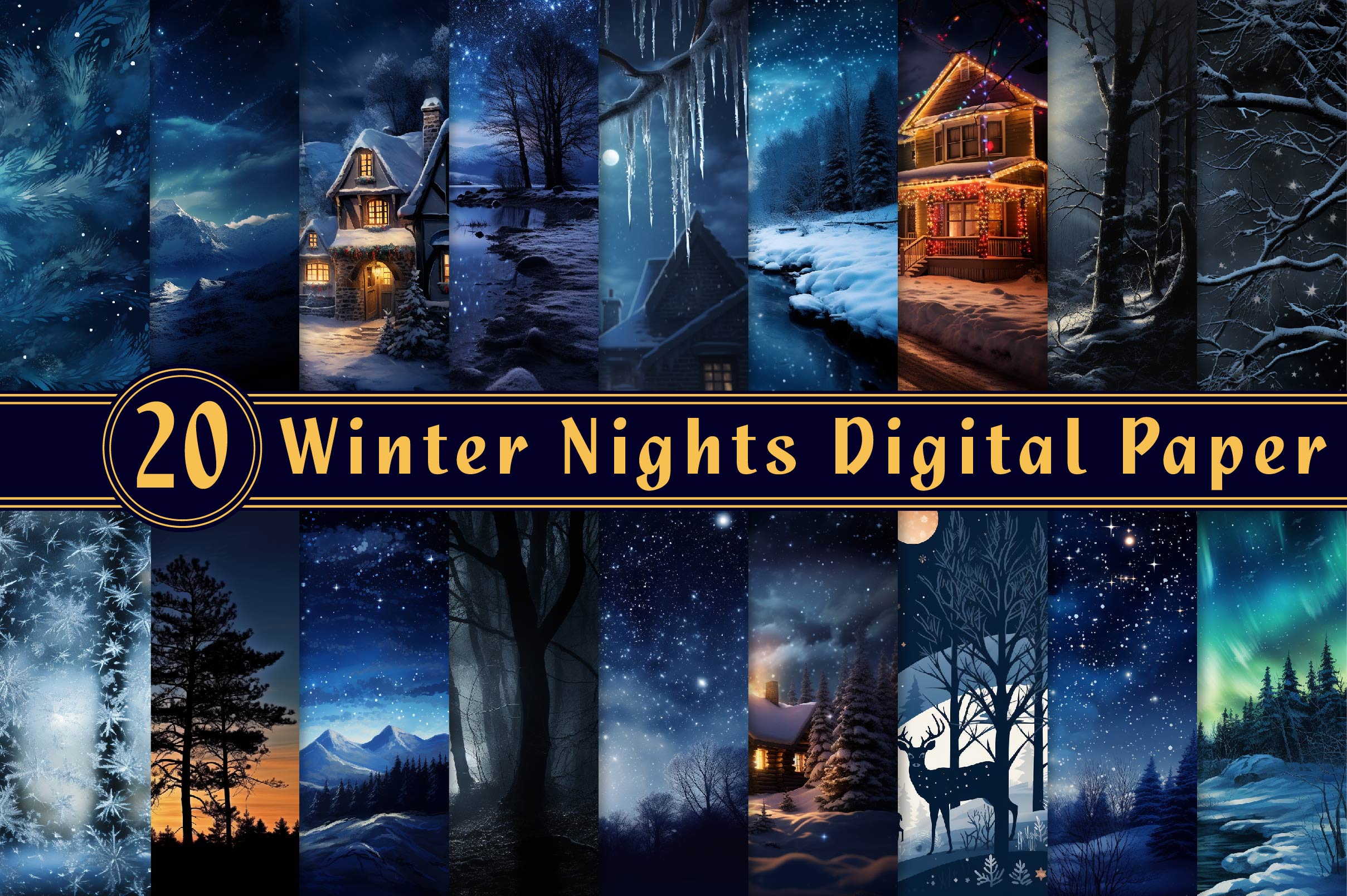 Winter Nights Digital Paper
