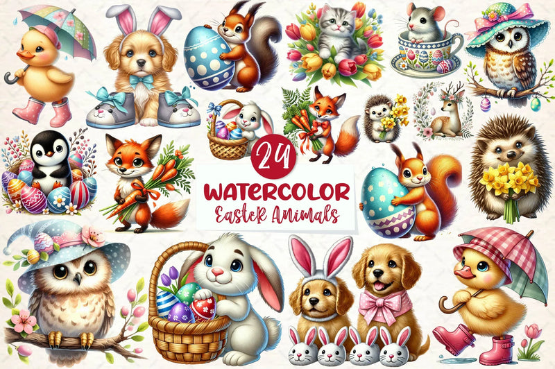 Easter Animals Clipart Bundle 1 - CraftNest - Digital Crafting and Art