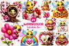 Peeking Valentine Bee Clipart Bundle