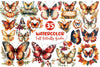 Fall Butterfly Garden Clipart Bundle 2