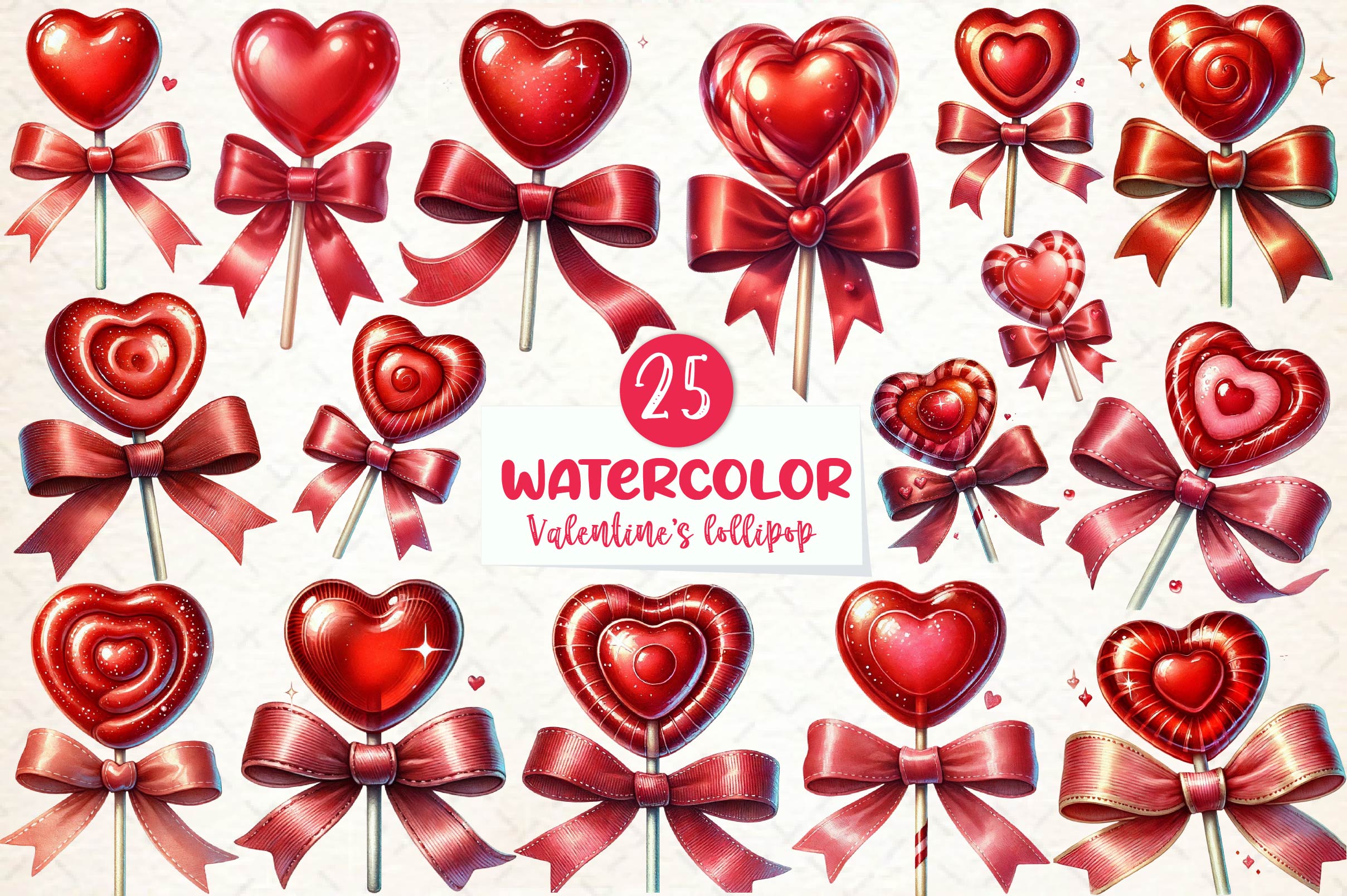 Valentine's Lollipop Clipart Bundle