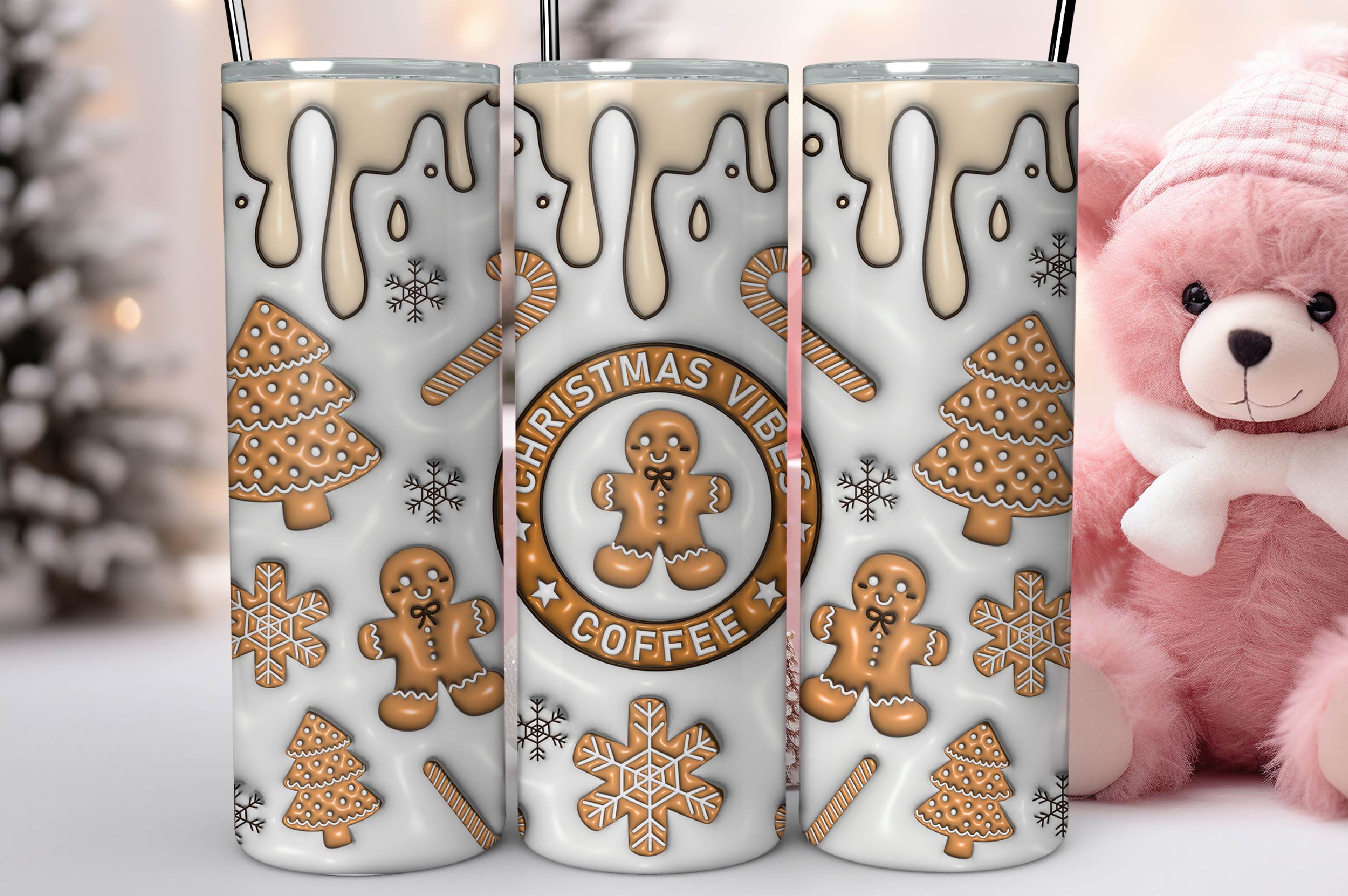 3D Christmas Inflated Tumbler Bundle 5