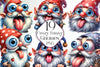 Crazy Funny Gnomes Clipart Bundle