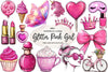 Glitter Pink Girl Clipart Bundle