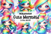 Cute Mermaid Clipart Bundle