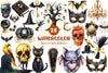 Creepy Black And Gold Halloween Clipart Bundle