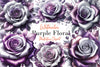 Purple And Silver Floral Clipart Bundle