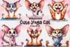 Cute Yoga Cat Clipart Bundle
