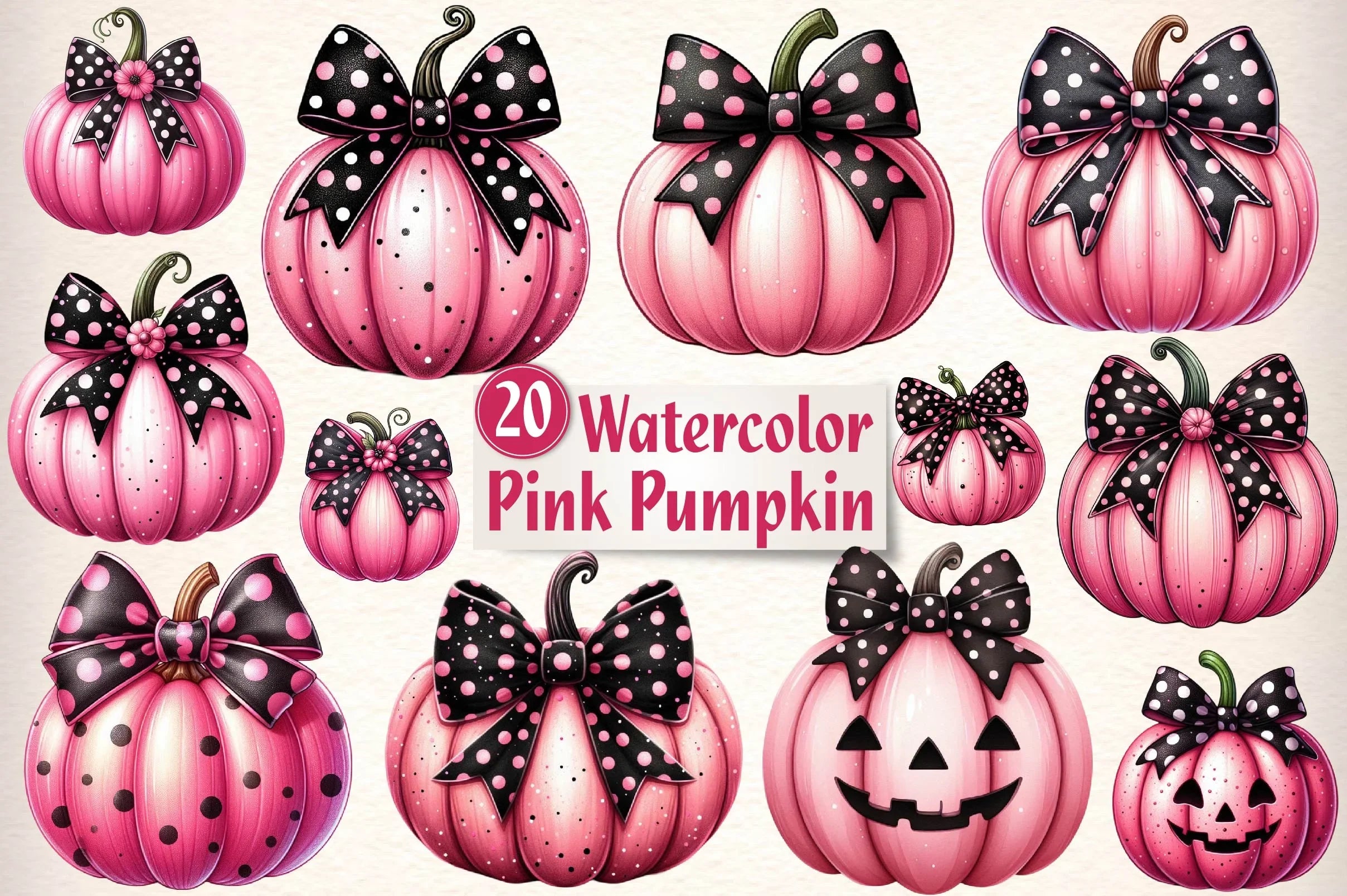Pink Pumpkin Clipart Bundle - CraftNest - Digital Crafting and Art