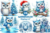 Christmas Owl Clipart Bundle