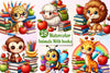 Cute Animals With Books Clipart Bundle