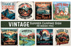 Vintage Summer Camping Sign Clipart Bundle