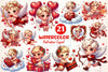 Red Valentine Cupid Clipart Bundle