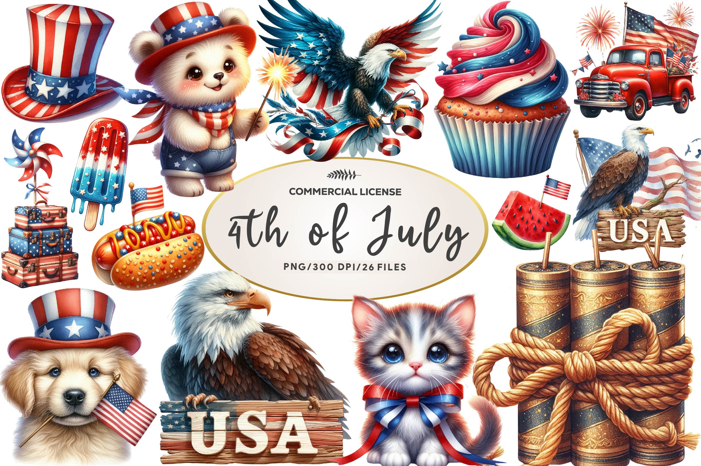 4th Of July Clipart Bundle 1