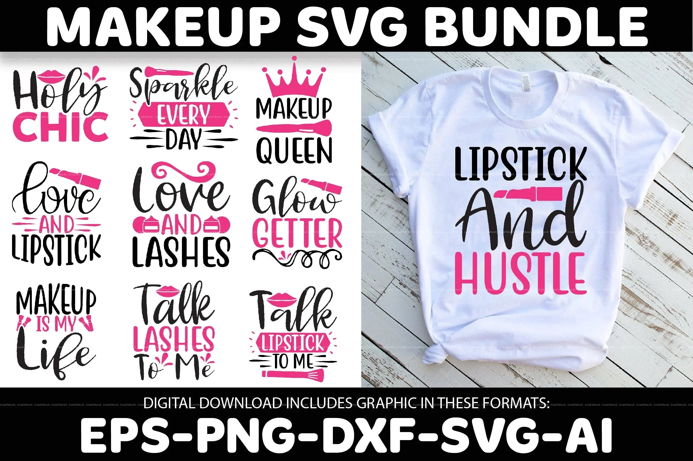 Makeup Design SVG Bundle 1 - CraftNest - Digital Crafting and Art