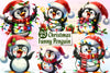 Funny Christmas Penguin Clipart Bundle