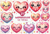 Cute Valentine Smiling Heart Clipart Bundle