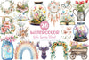 Boho Spring Floral Clipart Bundle