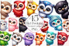 Owl Peeking Around Corner Clipart Bundle
