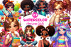African American Girls Clipart Bundle