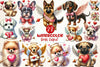 Dogs Cupid Valentines Day Clipart Bundle