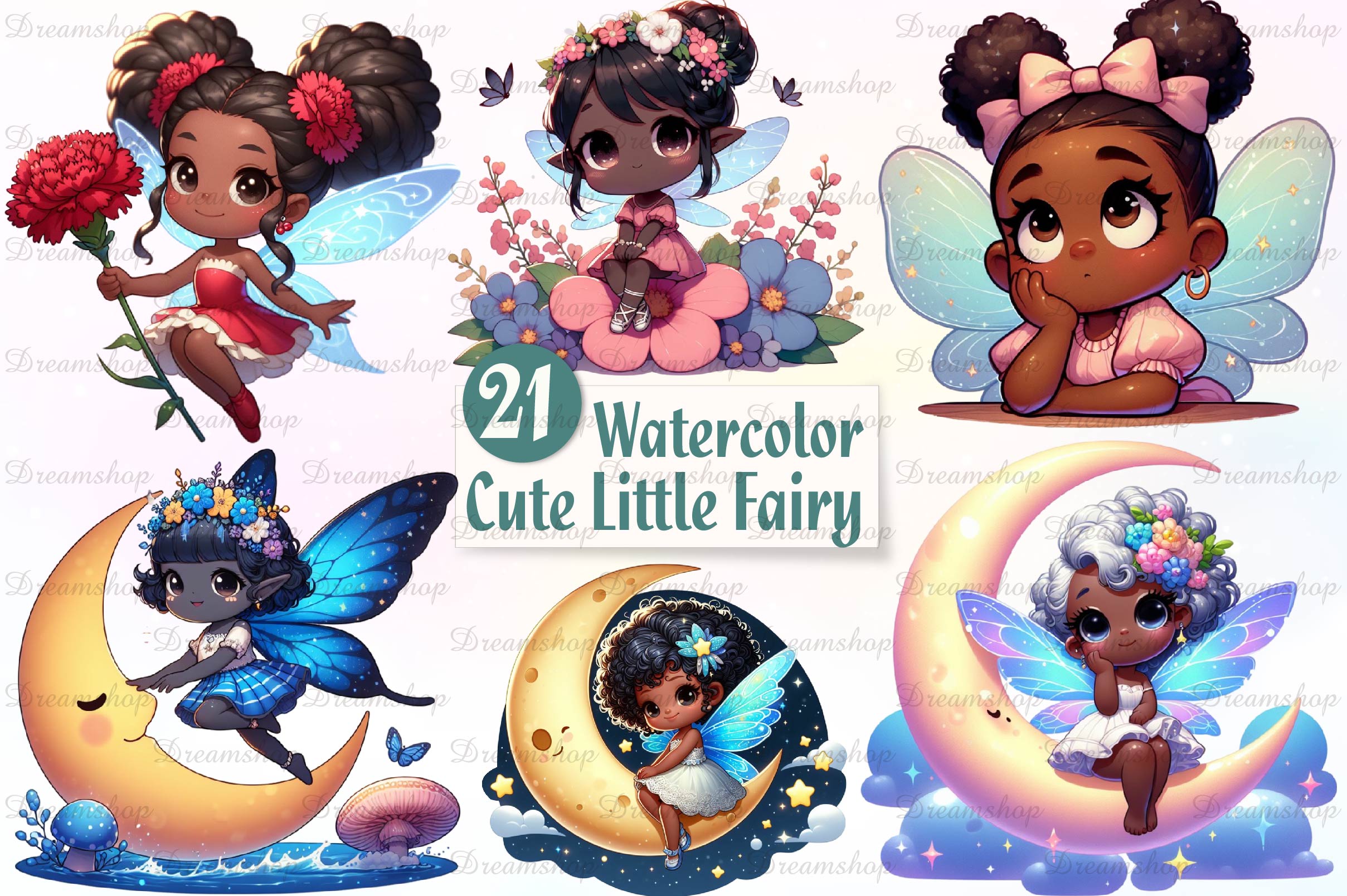 Cute Little Fairy Clipart Bundle