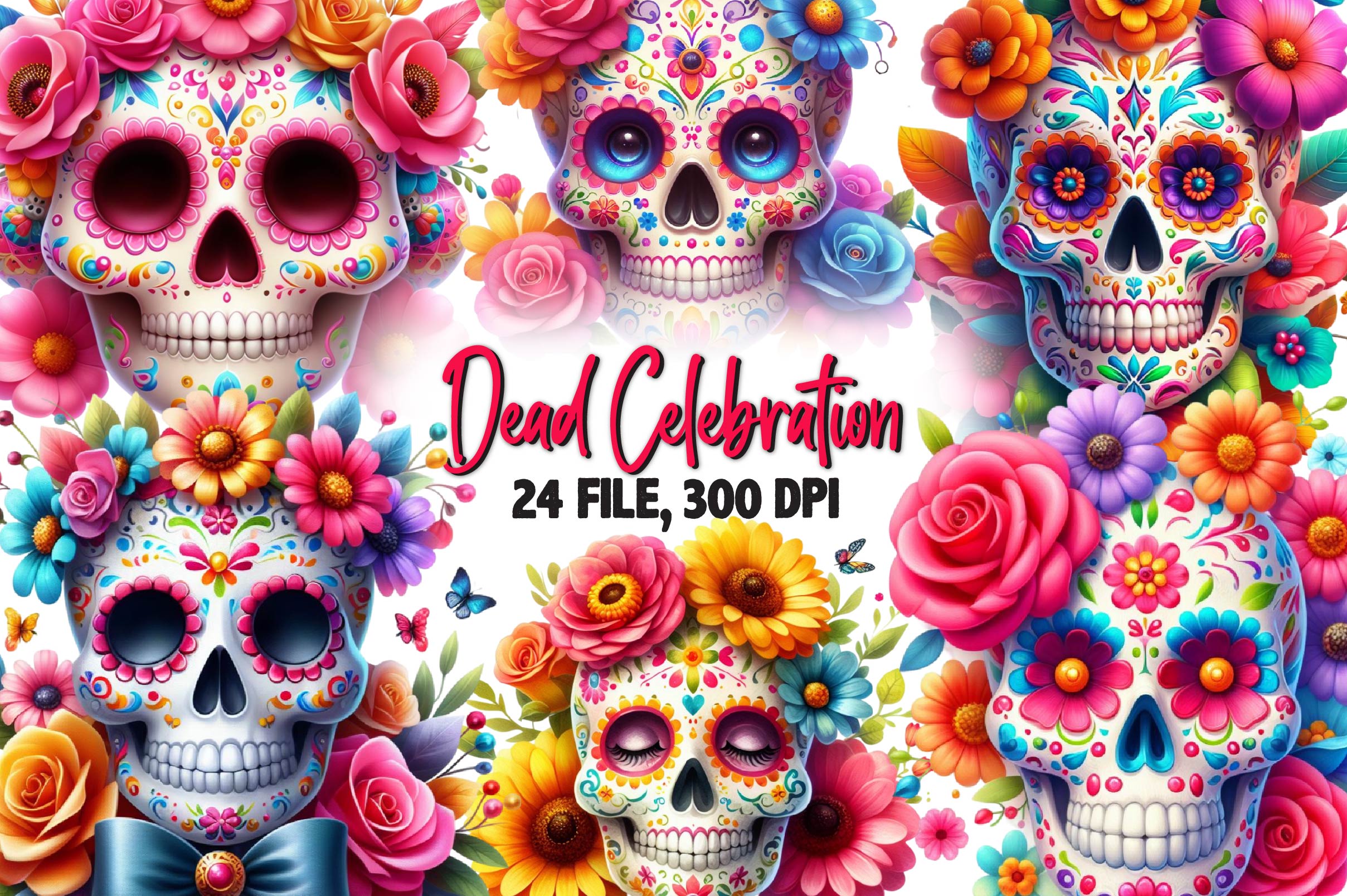Day Of The Dead Celebration Clipart Bundle