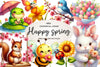 Happy Spring Water Color Clipart Bundle